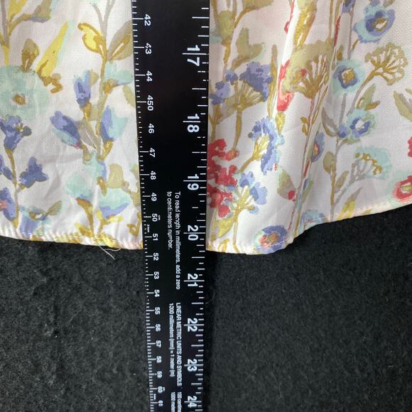 Lauren Conrad Womens Blouse Multicolor Floral Short Cap Sleeve Flowy Small - Picture 6 of 10